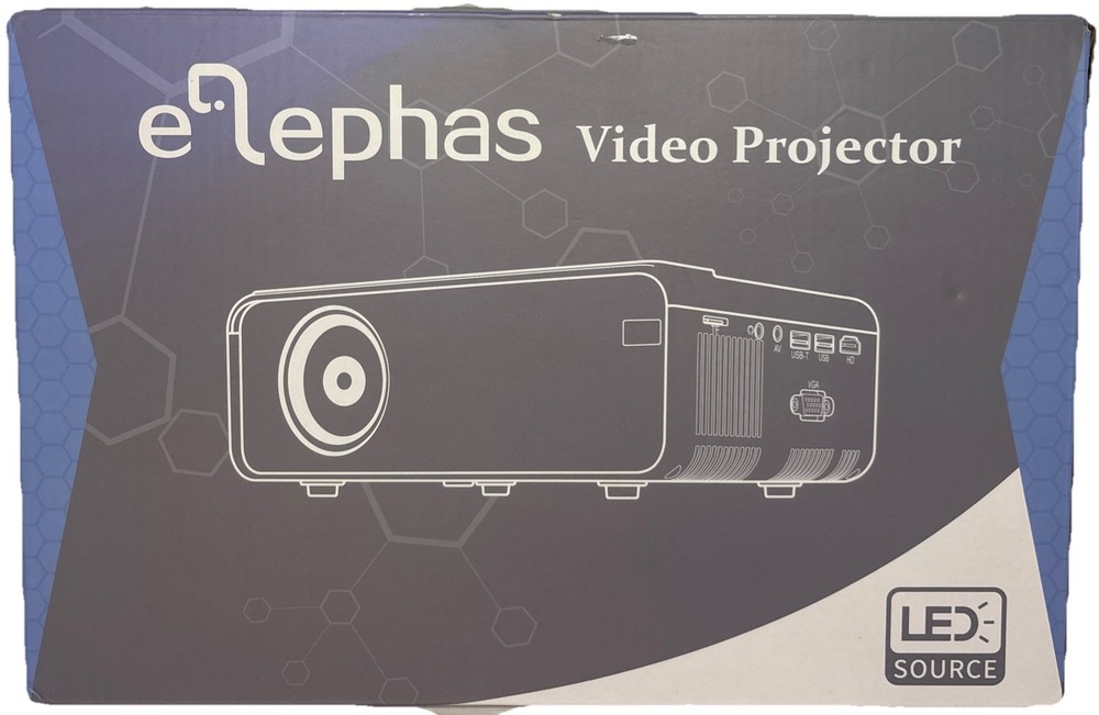ELEPHAS Video Projector—HD/USB/USB-T/AV/Headphone Jacks—NEW—SHIPS IN 24 HOURS—