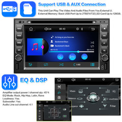 Double Din Car Stereo Radio CD DVD Bluetooth In-Dash Player with Carplay GPS Nav