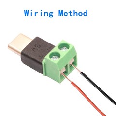 2 Pack USB-C Solderless Connector Type-C Male Screw Terminal Adapter