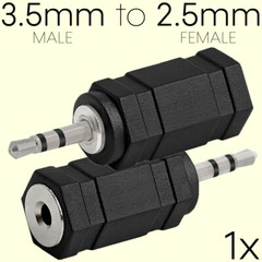 2.5mm to 3.5mm Adapter 1/8″ Converter Male to Female Stereo Mini Jack Adapter