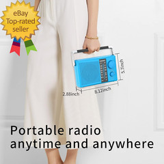 AM/FM Radio with Best Reception AC or Battery Operated Portable Radio with Big