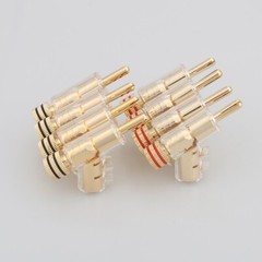 8Pcs 45 Degree Locking Banana Plug 24K Gold Plated Audio Cord Terminal Connector