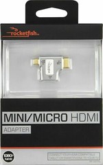 NEW 2-PACK Rocketfish Micro-HDMI-D & Mini-HDMI-C to HDMI Cable Adapter 4K HDTV