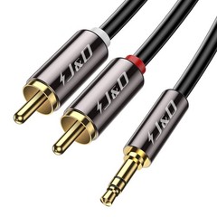 J&D 3.5mm to RCA Cable, GoldPlated 3.5mm Male to 2RCA Male Stereo Audio Adapt…