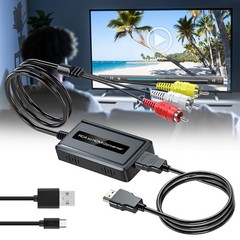 RCA to HDMI Converter Analog Composite to HDMI Adapter Compatible VCR,DVD,VHS
