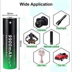 1~10x 3.7V 9900mAh Rechargeable Button top Li-ion Batteries High Capacity Lot US