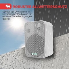 Pyle PDWR50W Dual 6.5″ Waterproof Outdoor Speaker System – White (Open Box)