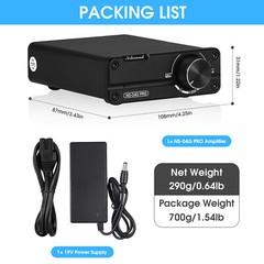 Nobsound 100W×2 Mini Class D Digital Power Amplifier HiFi Stereo Audio Amp