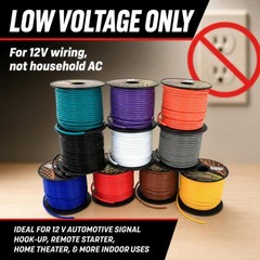 GS Power 600ft 18 AWG-100 ft-6 Pack, Red, Black, Blue, Yellow, White, Purple