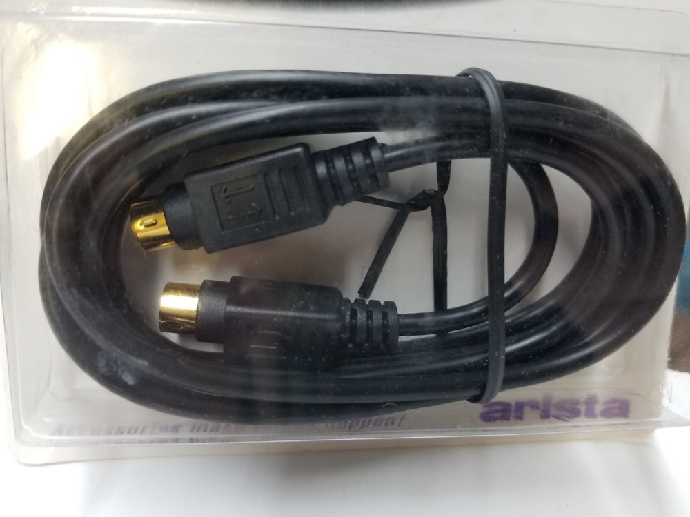 NEW ARISTA 6FT 6 FOOT S-VIDEO CABLE 4 PIN D.I.N W/ 24K GOLD CONNECTORS Q18
