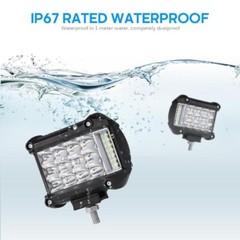 2x Tri Row 4″inch 90W Pods LED Work Light Bar FLOOD Offroad ATV SUV 4WD PK 18W