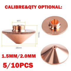 5/10Pack 1.5/2mm Fiber Laser Nozzle Single Layer 28mm M11 For Laser Cutting Head