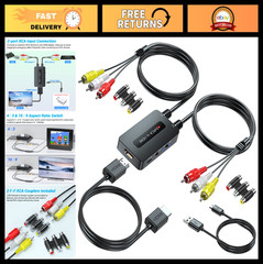 Dual Port RCA to HDMI Converter – 2 Composite AV to HD Output for N64/Wii/PS2/DV