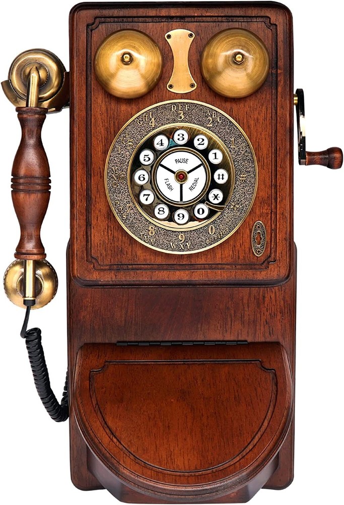 Pyle Vintage Corded Phone Retro Design Landline Telephone Tone/Pulse Switch