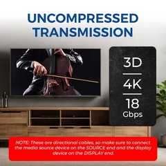 OREI 300ft Fiber Optic HDMI 2.0 Cable 4K 60Hz HDR High Speed (AOC-4K-300)