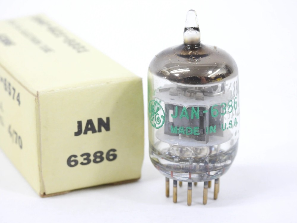 GE 6386 Vintage NOS Black Plate Disc Getter Audio Tube (several available)