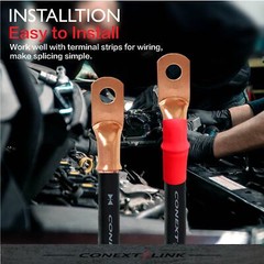25pcs 4 GA AWG 5/16″ Copper Wire Ring Terminal Crimp Battery Welding Cable Lug