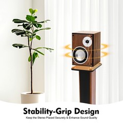 35.4in Rosewood Wood Grain Speaker Stands Pair Sand-Fillable Column 90cm