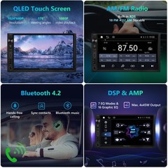 CAM+Indash Android Auto CarPlay 7″ 2Din Car Stereo Radio GPS Bluetooth Head Unit