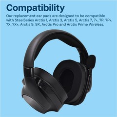 Replacement Ear Pads for SteelSeries Arctis 1/3/5/7/9/Pro – Cooling Gel Black
