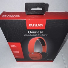Aiwa AI5009-RED Wireless Bluetooth Over-Ear Headphones Adjustable Headband Red