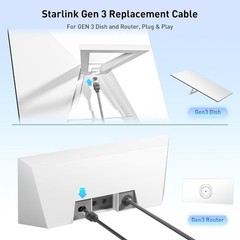 100FT Starlink Cable CMX CMR Rated Waterproof UV Resistant Gen 3 Standard