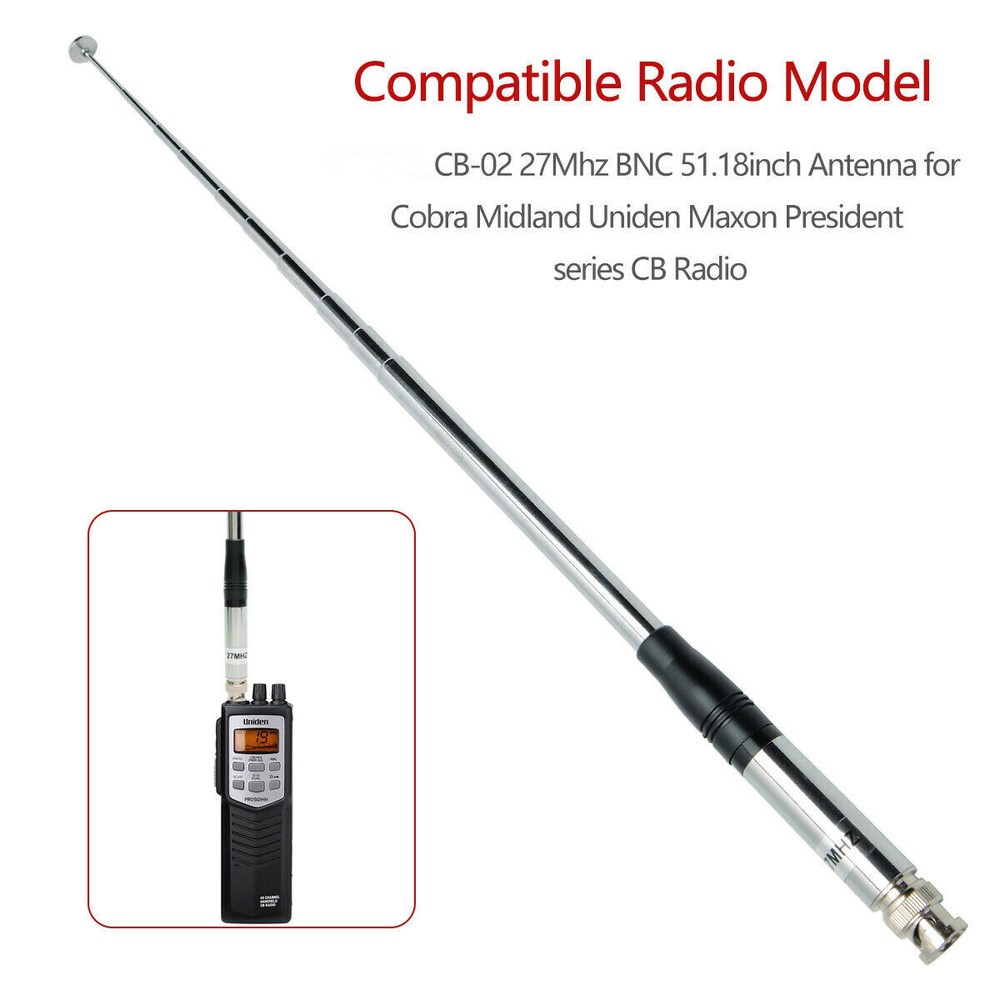 9in-51in 27MHz BNC Telescopic Antenna For Handheld/Portable CB Walkie Talkie a