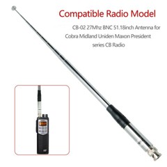 9in-51in 27MHz BNC Telescopic Antenna For Handheld/Portable CB Walkie Talkie a