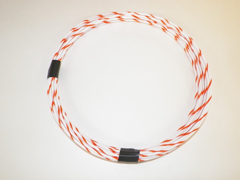 AUTOMOTIVE WIRE 18 GAUGE HIGH TEMP GXL 25FEET WHITE/ORANGE MOTORCYCLE CAR TRUCK