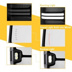 Towing Mirrors Painted Switchback Turn Lights Compatible with 2003-2007 White