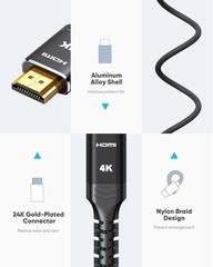 Mini HDMI to HDMI Cable 15FT, 4K 60Hz High Speed HDMI to Mini HDMI Cable Male…