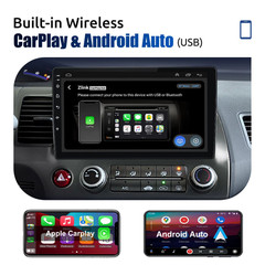 For Honda Civic 2006-2011 Apple CarPlay Android 15 Car Stereo Radio GPS WiFi RDS