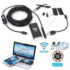 5M 8LED WiFi Borescope Endoscope Snake Inspection Camera for iPhone Android iOS