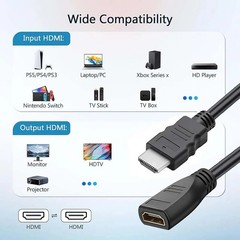 HDMI Extension Cable 4K 60Hz Male to Female HDMI 2.0 HDR Adapter Cord