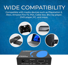 4K 60Hz 18G HDMI 2.0 Audio Converter Extractor – SPDIF + 3.5Mm Output