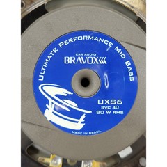 Bravox UXS6 6.5 Inch Mid Bass Car Audio Speaker 80W RMS 4 Ohm SVC Made in Brazil