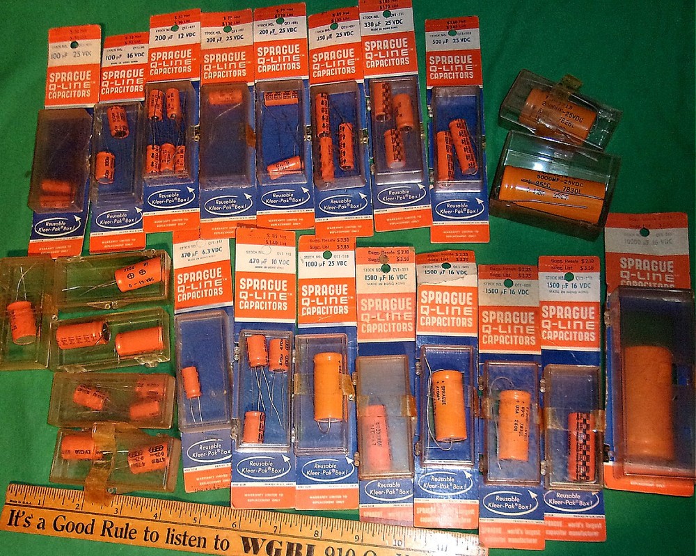 (41) Sprague Low Voltage ORANGE Capacitors NOS (Hong Kong) for Transistor Radios