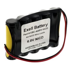 Exell 6V 1000mAh (5xAA) NiCd Custom Battery Pack w/ Wire Leads