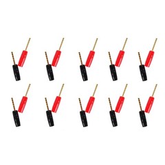 20 Pcs Speaker Pin Connectors 2mm Gold Plated Banana Plugs For Amplifiers