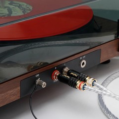 6feet Silver Plated Tonearm Cable 5Pin DIN to RCA Phono Cable with Ground Line