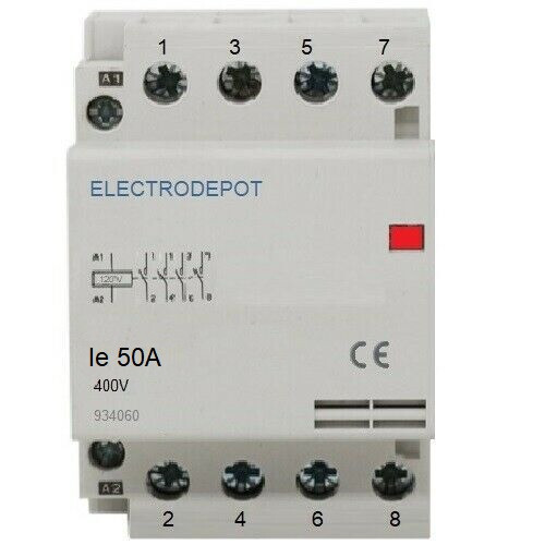 4 Pole Contactor 120V Coil Lighting 50A N/O Motor Control 30AMP 40A 30A 20A DIN
