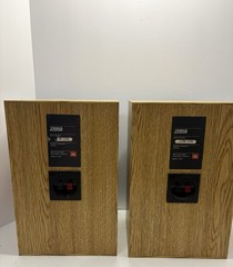 JBL J2050 Woodgrain Bookshelf Speakers Pair 2 Way Oak MADE IN USA Tested Works