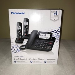 Panasonic 2-In-1 Corded / Cordless House Phones w/ Answering Machine KX-TGF852B