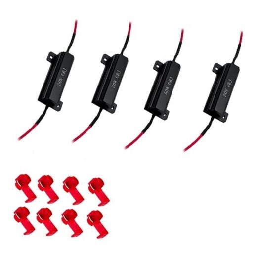 50W 6ohm Load Resistors Led Turn Signal, Led Resistor,Suitable For 4PCS Black