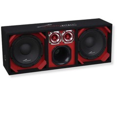 Red Fully Loaded Speaker Box w/ 2x 10″ Woofers, 6x 6″ Drivers, 4x 4″ Tweeters