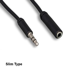 6 feet Slim 3.5mm 1/8″ AUX Audio Extension Cord for Stereo Speaker PC MP3 MP4