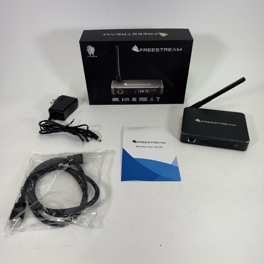 Freestream Android 6.0 4k Ultra HD TV Stream Box W/Power Cord And HDMI