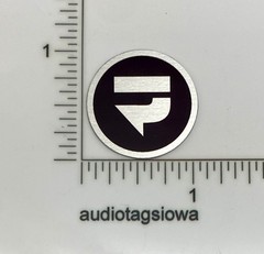 Pure Fidelity Equipment Logo Badge Custom Made Aluminum Self Stick