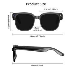 COLMi C-M02S Smart Glasses HD Camera Bluetooth Audio Video Ray-Ban Meta Alt iOS