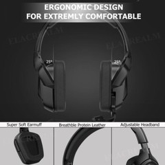 Black Wired Gaming Headsets Headphones Mic for PS5 PS4 Xbox One Switch PC RPI 3